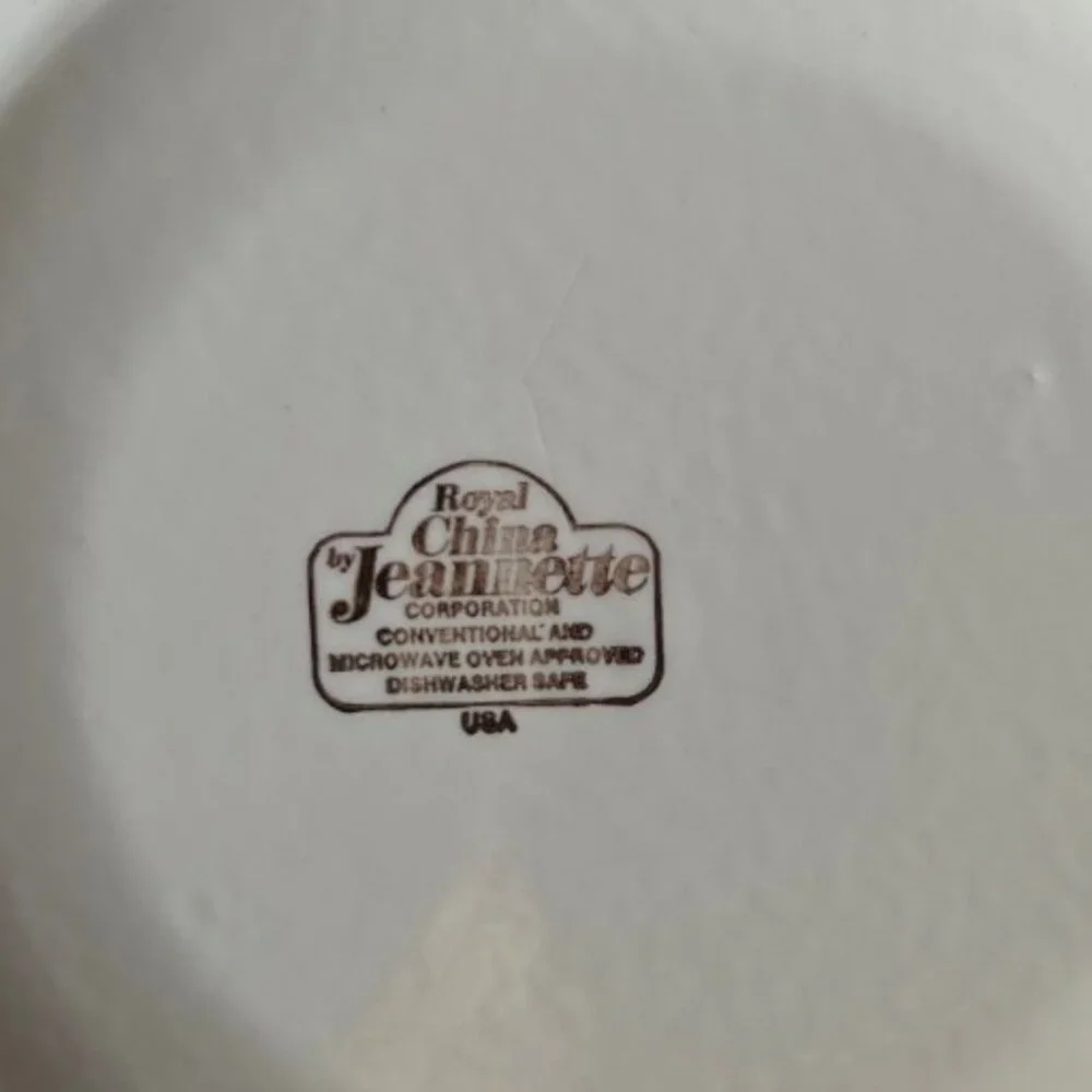 Vintage Royal China Jeannette Cheesecake Recipe Pie Plate 11” USA Brown Accents - Picture 10 of 11